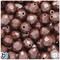 BeadTin Chocolate Opaque 12mm Faceted Round Plastic Craft Beads (180pcs)